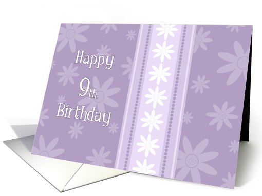 Purple Flowers 9th Birthday card (587331)