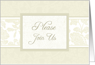 Beige Floral Invitation Card
