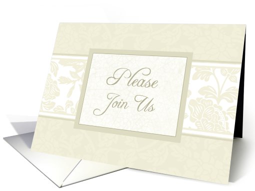 Beige Floral Dinner Party Invitation card (587688)