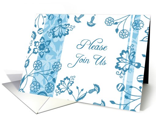 Blue Floral Invitation card (588819)