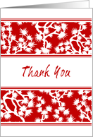 Red Floral Business Thank You Card