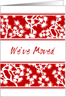 Red and White Floral We’ve Moved Card