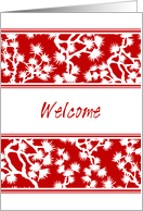 Red and White Floral Business Employee Welcome Card