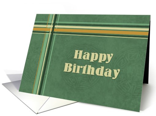 Green Stripes Mens Birthday card (590234)