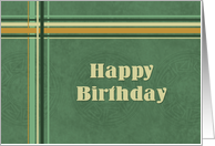 Green Stripes Mens Birthday Card