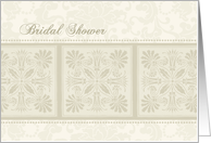 Beige Floral Bridal Shower Invitation Card
