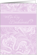 Lavender Floral Bridesmaid Invitation Card