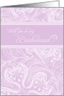 Lavender Floral Bridesmaid Invitation Card