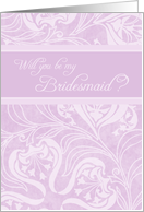 Lavender Floral Friend Bridesmaid Invitation Card