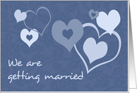 Blue Hearts Engagement Announcement Card