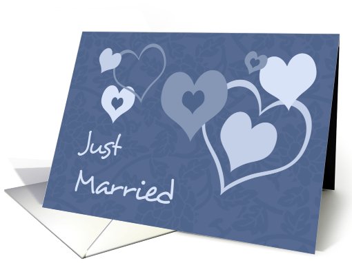 Blue Hearts Just Married Announcement  card (592859)
