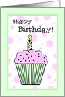 Cupcake Happy Birthday for Girl Card