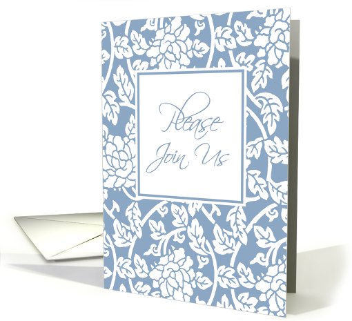 Blue Floral Dinner Party Invitation card (593454)