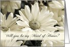 White Flowers Best Friend Maid of Honor Invitation Card