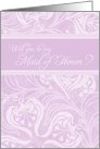 Lavender Floral Maid of Honor Invitation Card