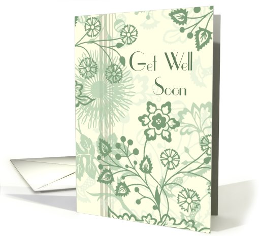 Green Floral Business Get Well Soon card (594773)