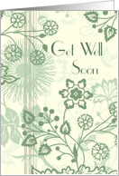 Green Floral Business Get Well Soon Card