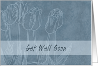 Blue Tulips Business Get Well Soon Card