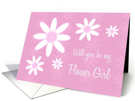 Pink Flowers Will you be my Flower Girl Cousin card (595055)
