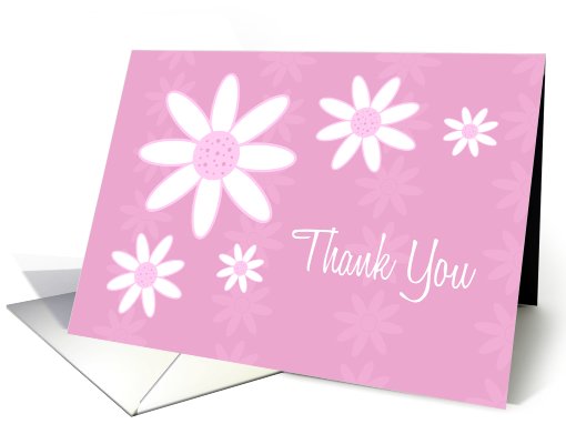 Pink Flowers Thank You Flower Girl Cousin card (595066)