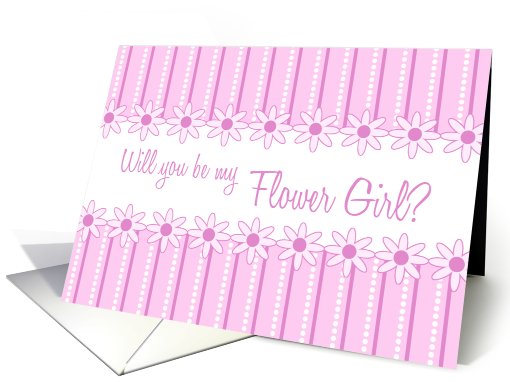 Pink Flowers Cousin Flower Girl Invitation card (595574)
