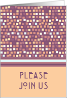 Purple and Orange Squares Invitation Card