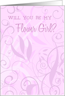 Pink Floral Cousin Flower Girl Invitation Card