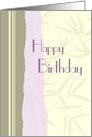 Bamboo Pattern Employee Birthday Card