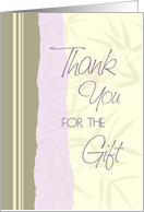 Bamboo Pattern Thank You for the Gift Card