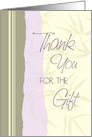 Bamboo Pattern Thank You for the Gift Card