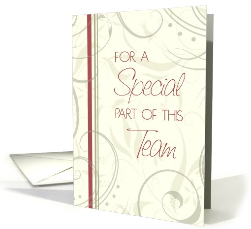 Beige and Red Floral Employee Anniversary card (598264)