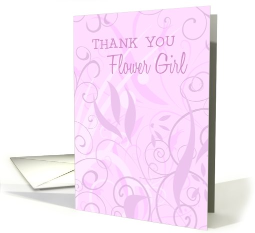 Pink Flowers Thank You Flower Girl Niece card (599173)