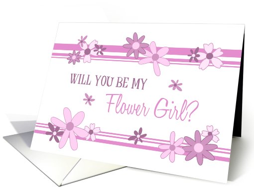 Flower Girl Invitation, Granddaughter, pink flowers card (599185)