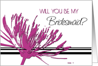 Bridesmaid Invitation, Sister, Pink & Black Flower card