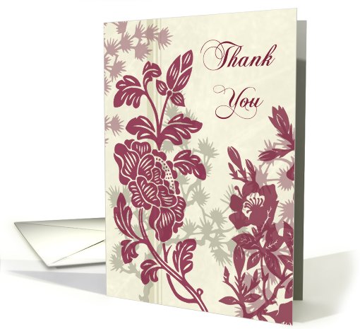 Thank You Maid of Honor, Burgandy floral card (601663)