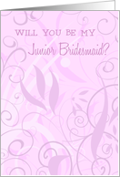 Pink Floral Sister Junior Bridesmaid Invitation Card