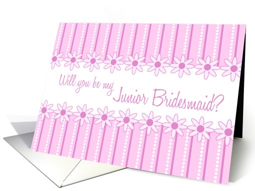 Pink Stripes Sister Junior Bridesmaid Invitation card (601715)
