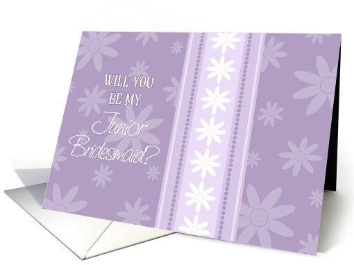 Purple Flowers Sister Junior Bridesmaid Invitation card (601721)