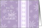 Purple Flowers Sister Junior Bridesmaid Invitation Card