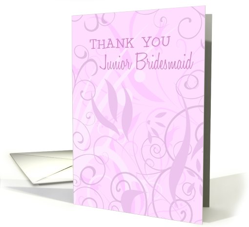 Pink Floral Thank You Junior Bridesmaid card (601724)