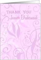 Pink Floral Thank You Junior Bridesmaid Card