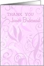 Pink Floral Cousin Thank You Junior Bridesmaid Card