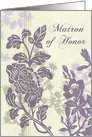 Purple and Beige Floral Sister Matron of Honor Invitation Card