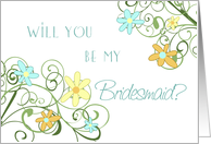 Garden Flowers Friend Bridesmaid Invitation Card