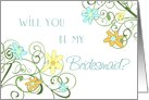Garden Flowers Friend Bridesmaid Invitation Card