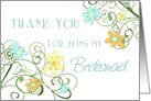 Garden Flowers Friend Thank You Bridesmaid Card