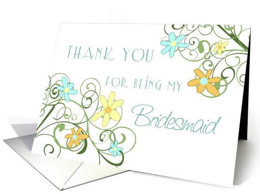 Garden Flowers Sister Thank You Bridesmaid card (602189)
