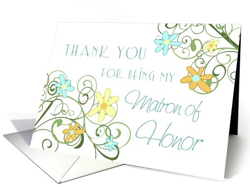 Garden Flowers Thank You Matron of Honor card (602213)
