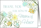 Garden Flowers Thank You Matron of Honor Card