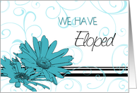 Turquoise Floral Elopement Announcement Card